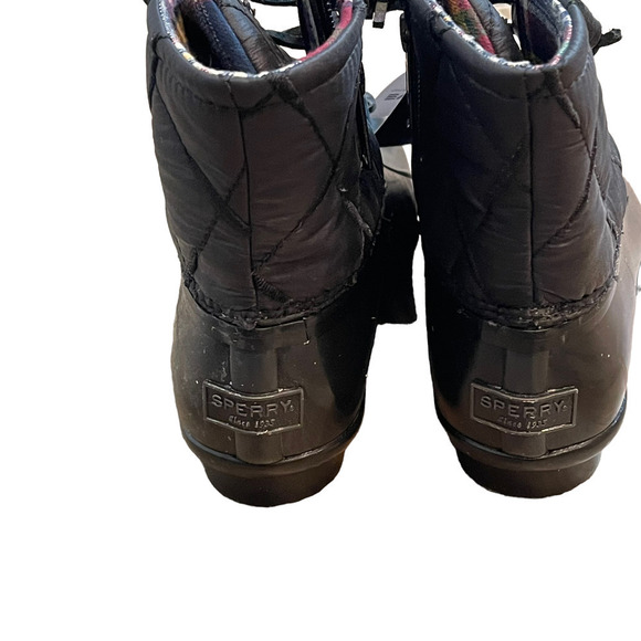 Sperry Saltwater Quilted Duck Boot Black Women's Size 5.5 - Picture 8 of 11